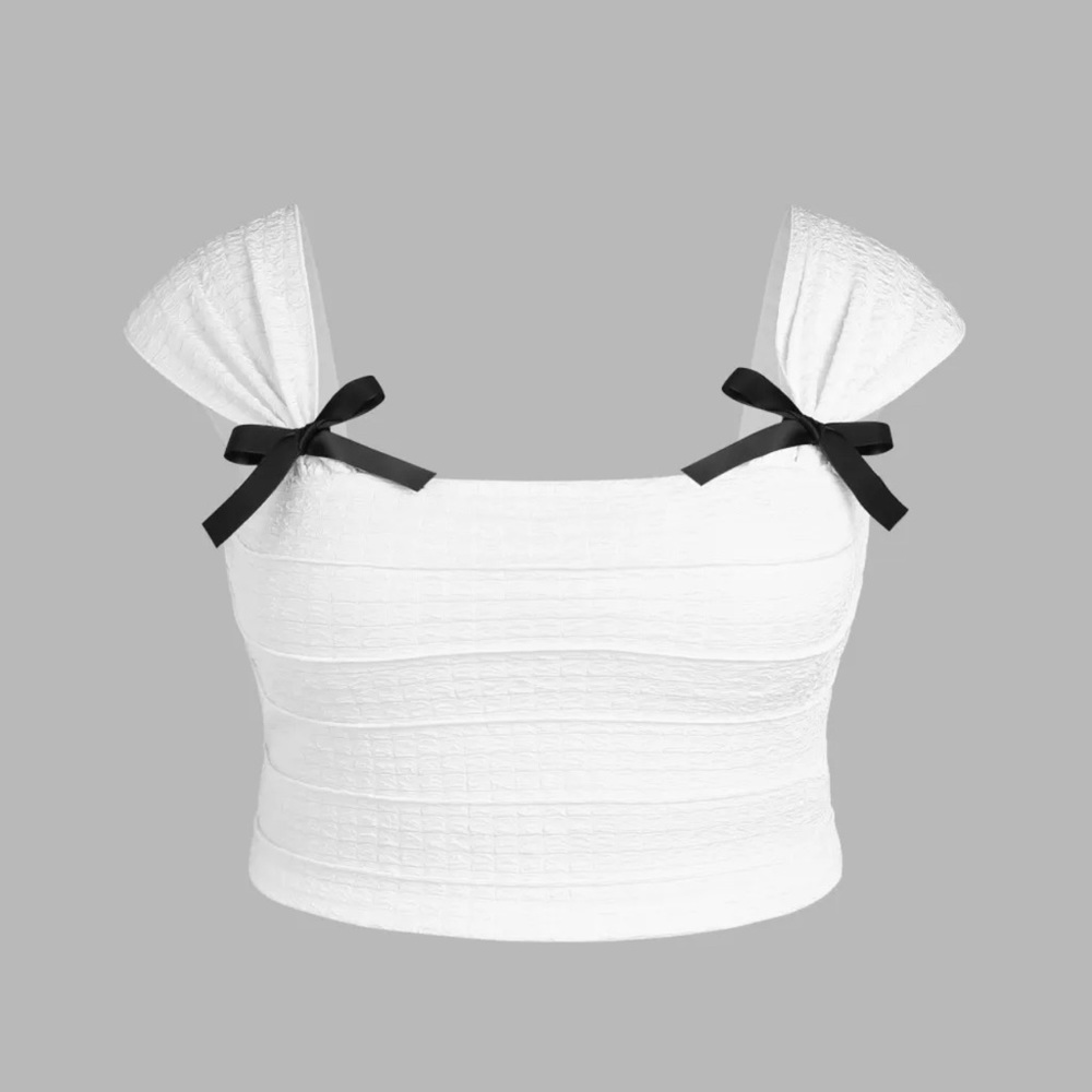 Plus Bow Crop Top